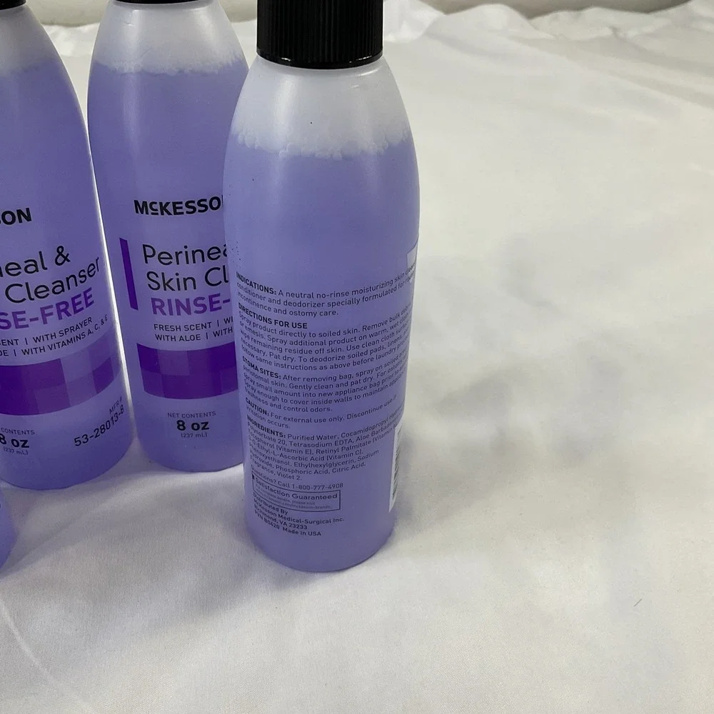 New McKesson Perineal & Skin Cleanser Rinse 4 Bottles X 8 Oz Each Fresh Scent